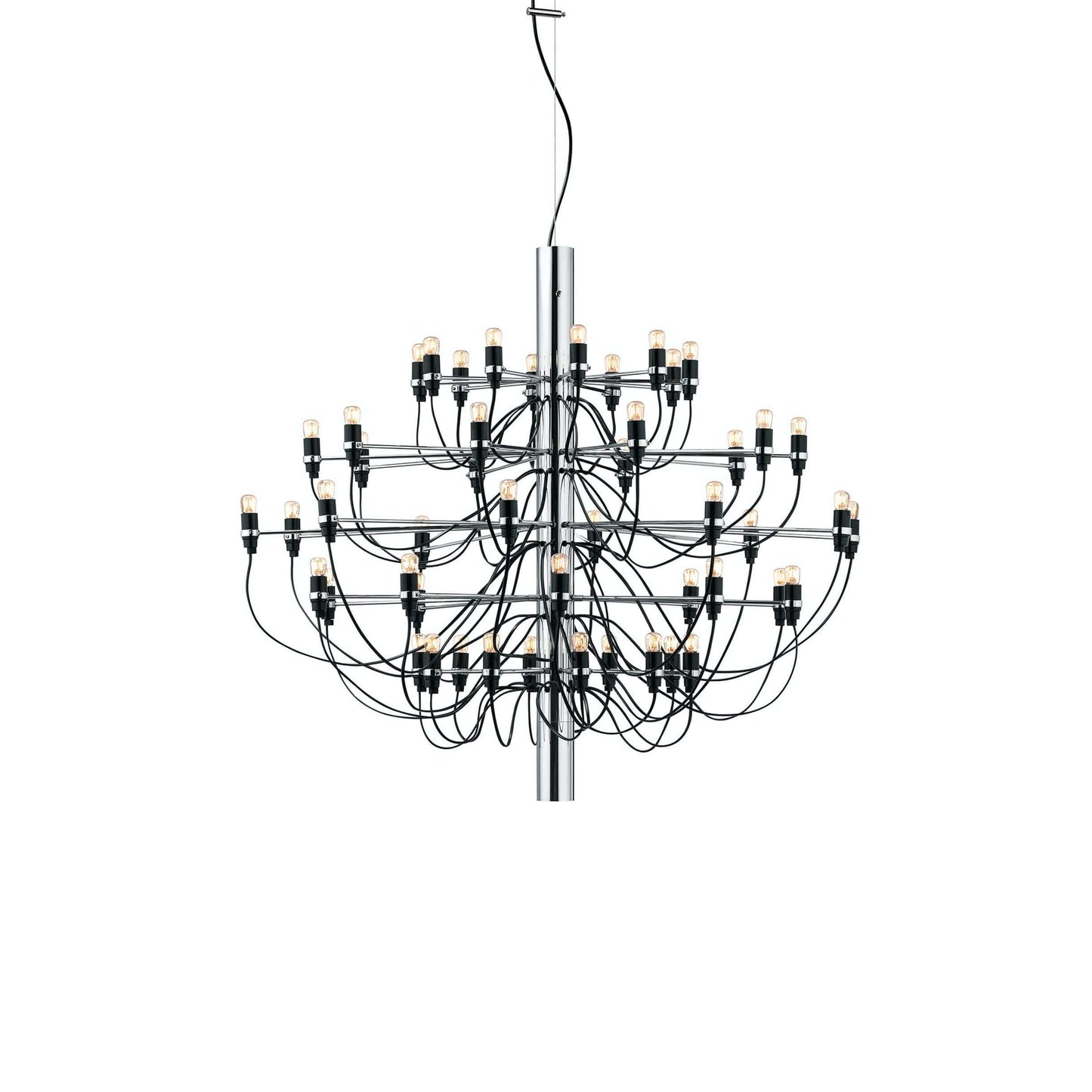 Matte Black Metal Chandelier — Modern Sculptural Statement