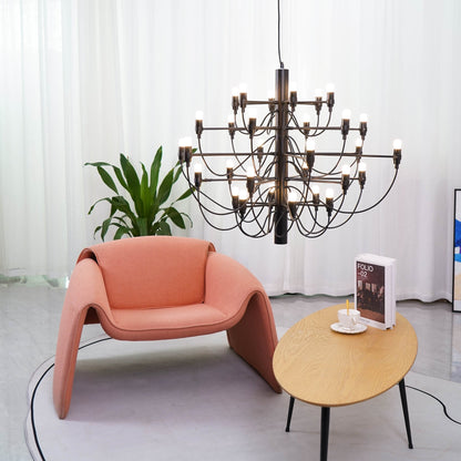 Matte Black Metal Chandelier — Modern Sculptural Statement