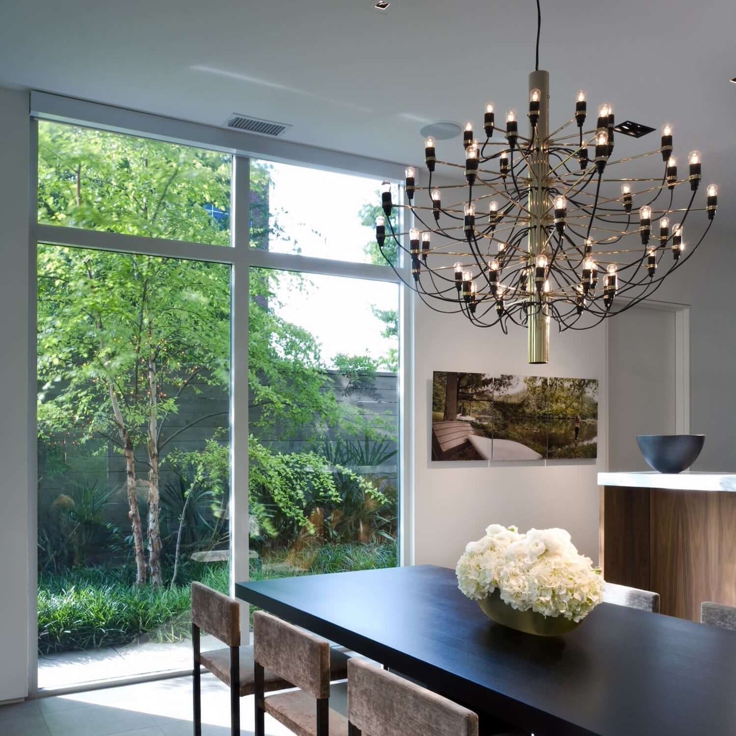 Matte Black Metal Chandelier — Modern Sculptural Statement