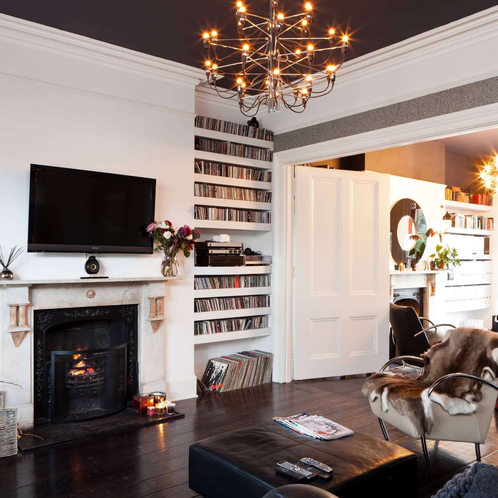 Matte Black Metal Chandelier — Modern Sculptural Statement