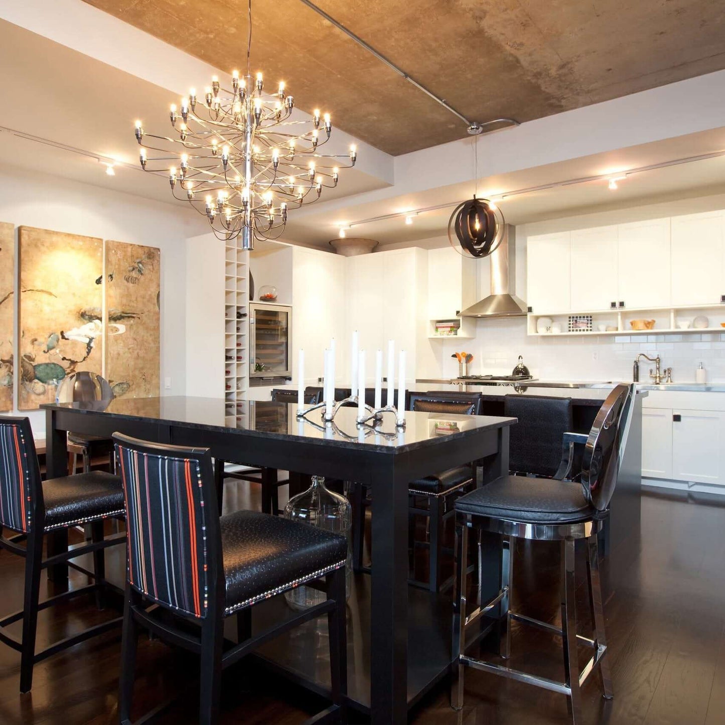 Matte Black Metal Chandelier — Modern Sculptural Statement