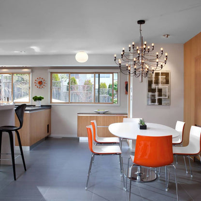 Matte Black Metal Chandelier — Modern Sculptural Statement