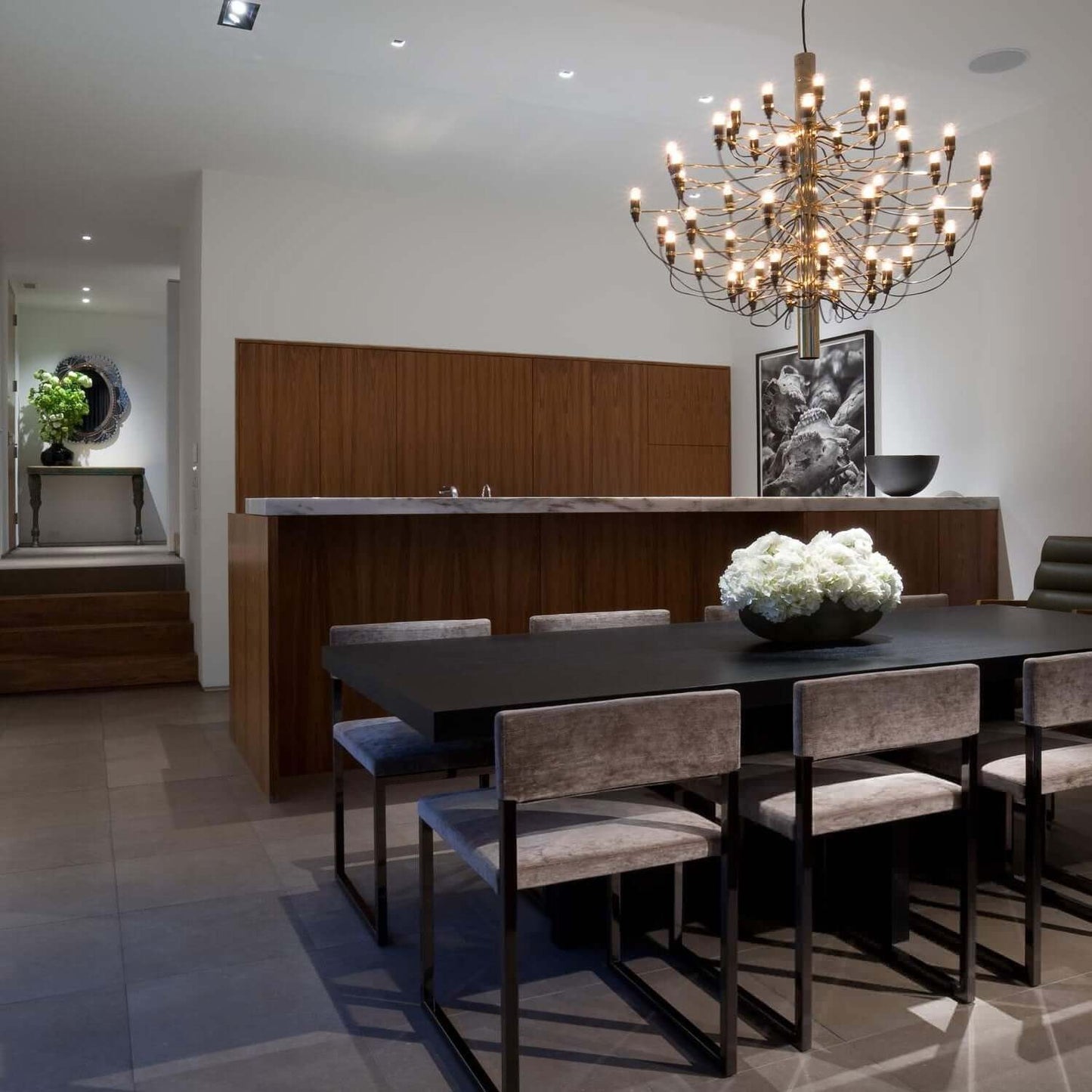 Matte Black Metal Chandelier — Modern Sculptural Statement