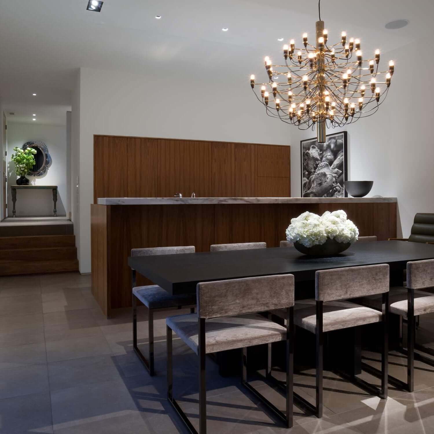 Matte Black Metal Chandelier — Modern Sculptural Statement