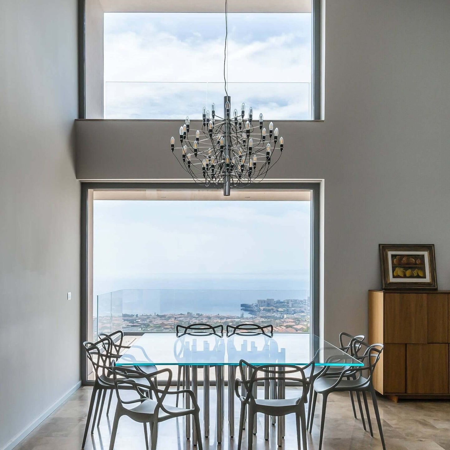 Matte Black Metal Chandelier — Modern Sculptural Statement