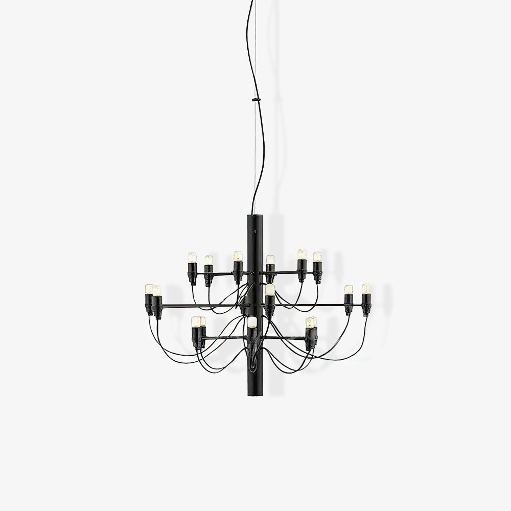 Matte Black Metal Chandelier — Modern Sculptural Statement