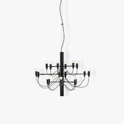 Matte Black Metal Chandelier — Modern Sculptural Statement