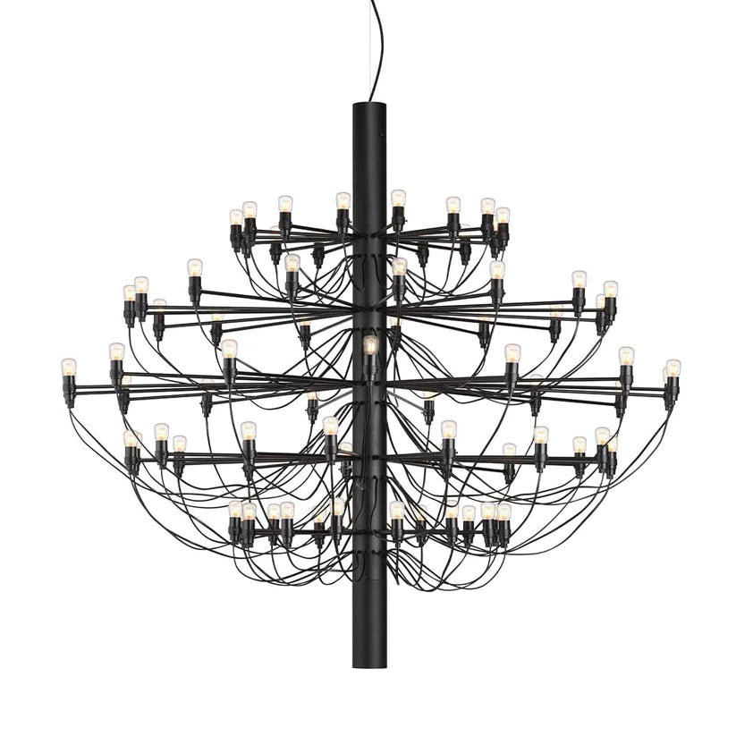 Matte Black Metal Chandelier — Modern Sculptural Statement