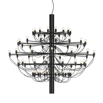 Matte Black Metal Chandelier — Modern Sculptural Statement