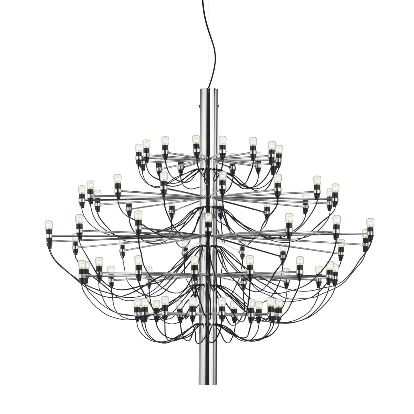 Matte Black Metal Chandelier — Modern Sculptural Statement