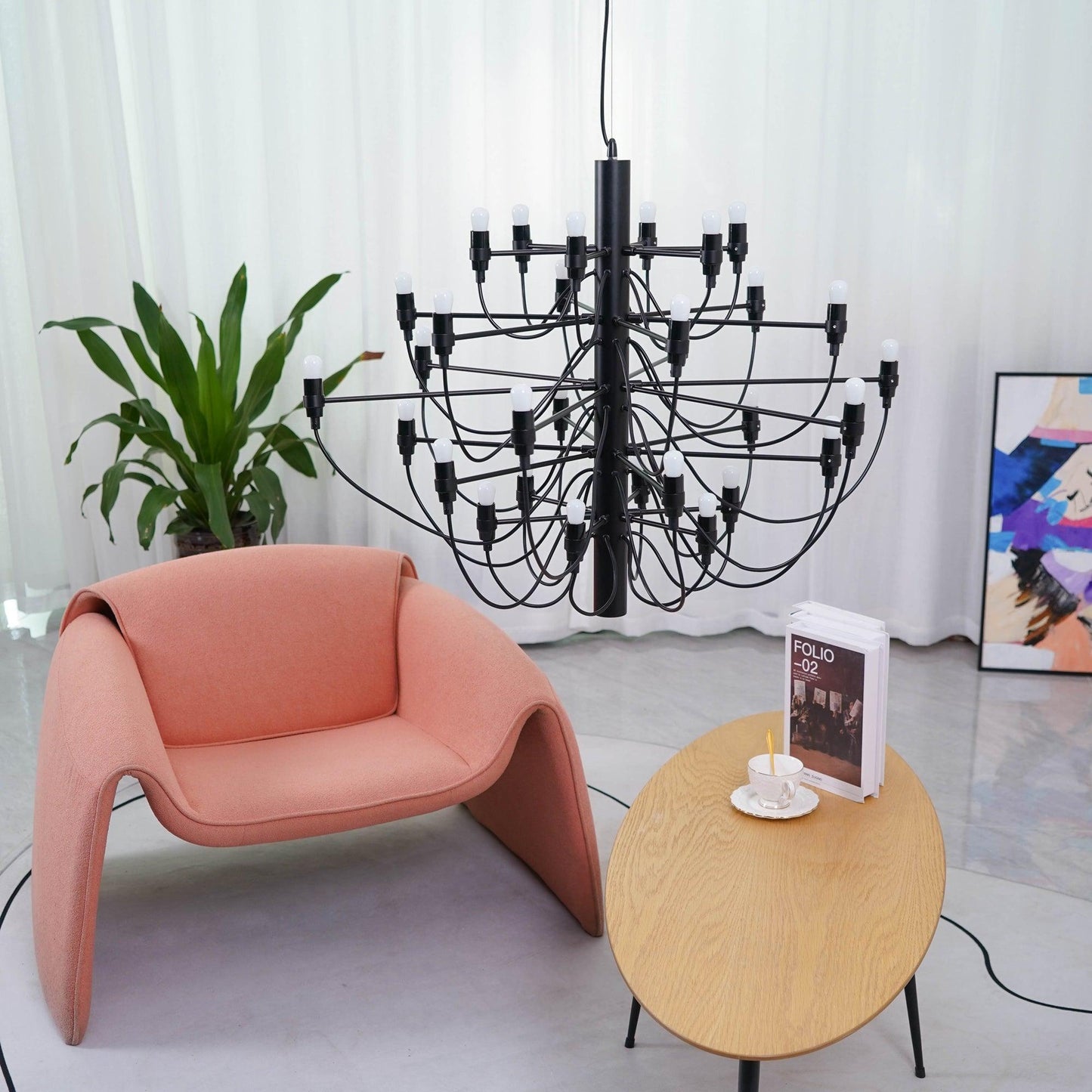 Matte Black Metal Chandelier — Modern Sculptural Statement - LumoTrot