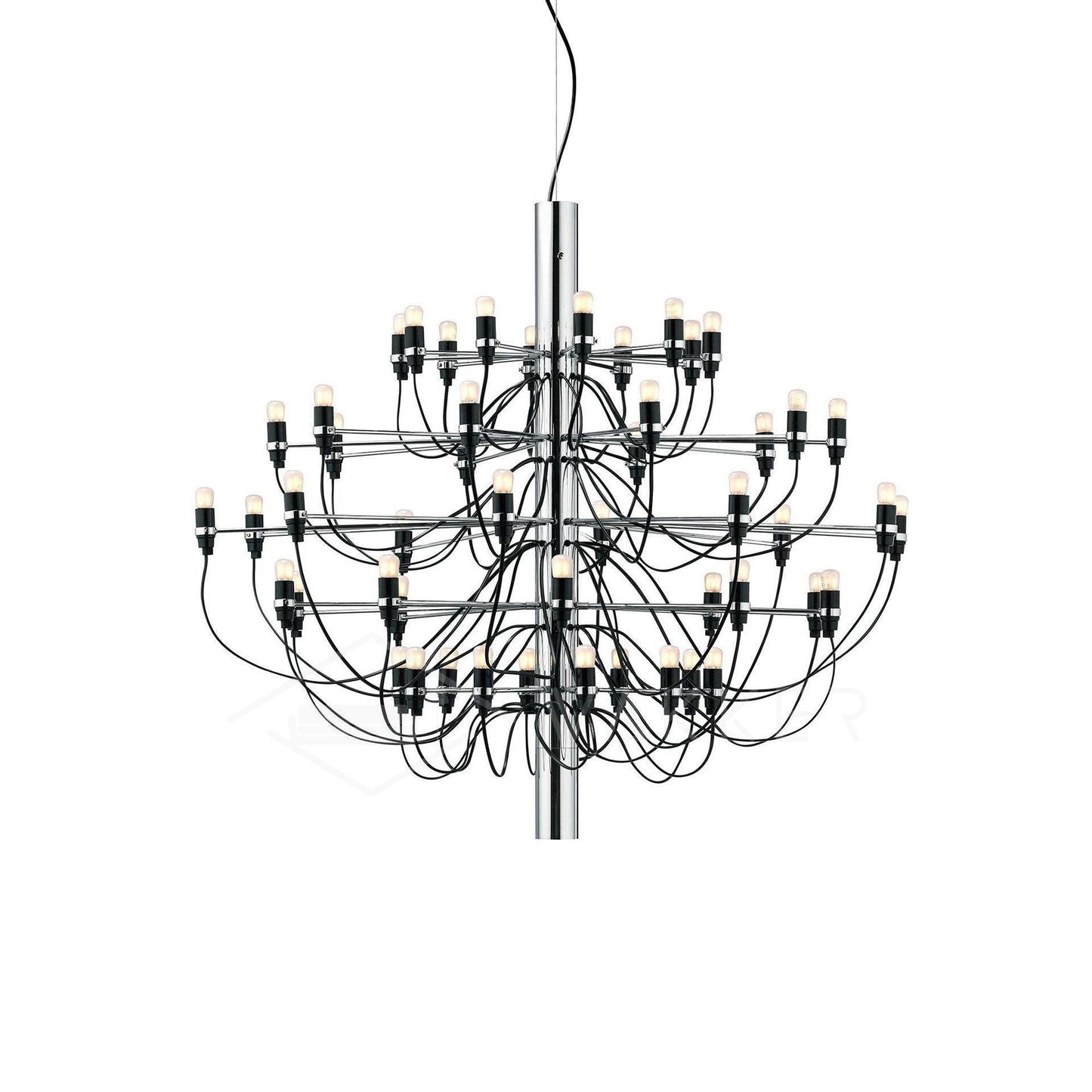 Matte Black Metal Chandelier — Modern Sculptural Statement