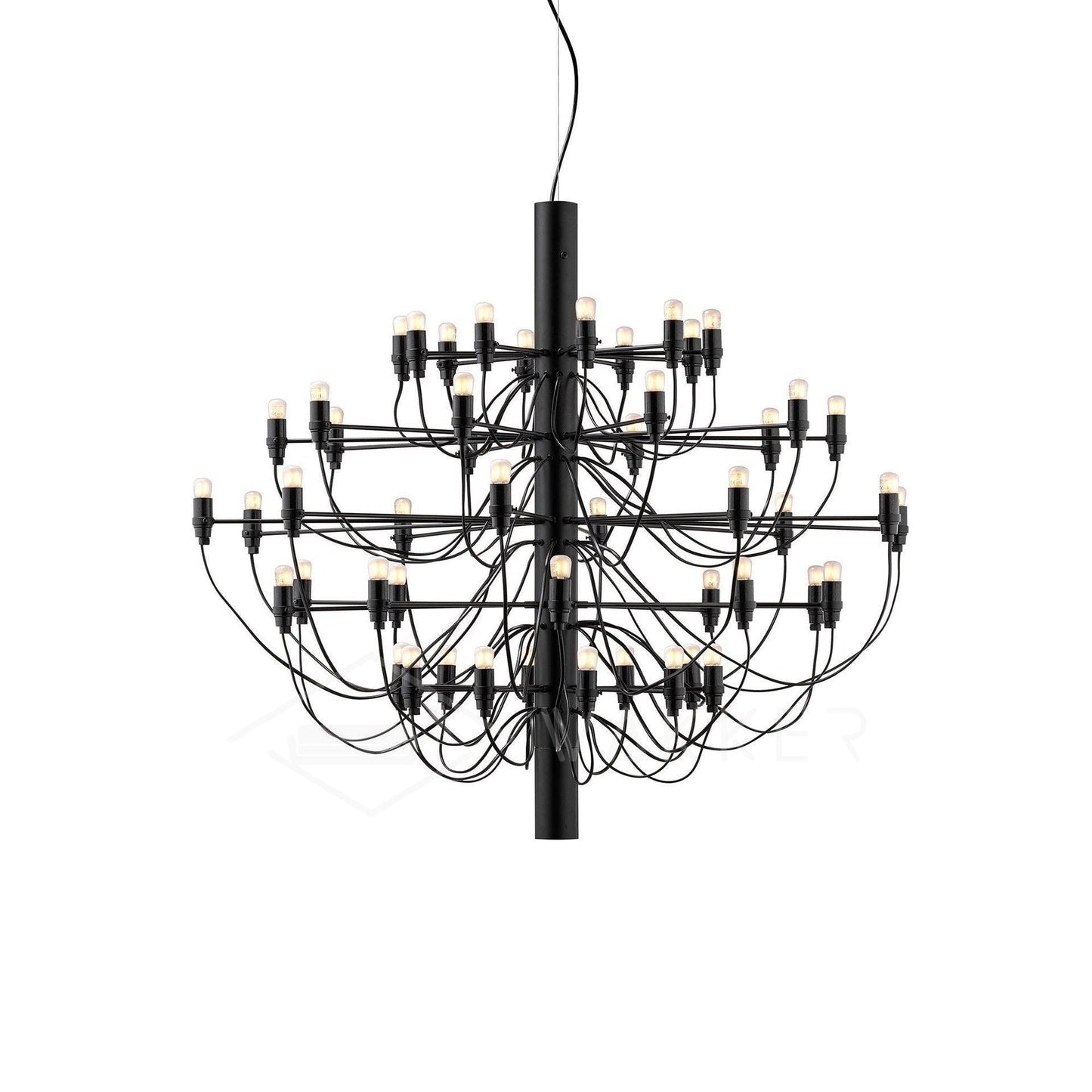 Matte Black Metal Chandelier — Modern Sculptural Statement