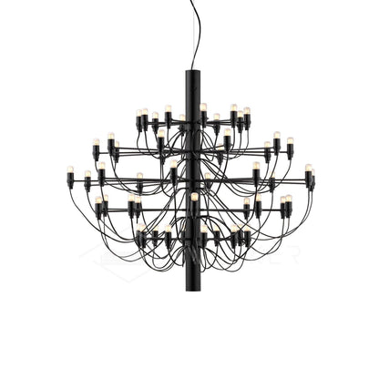 Matte Black Metal Chandelier — Modern Sculptural Statement