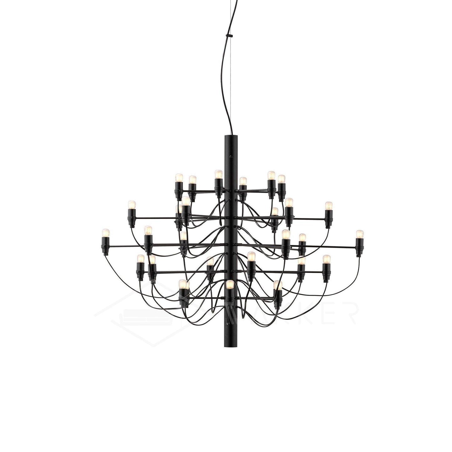 Matte Black Metal Chandelier — Modern Sculptural Statement - LumoTrot
