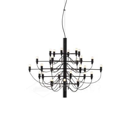 Matte Black Metal Chandelier — Modern Sculptural Statement - LumoTrot
