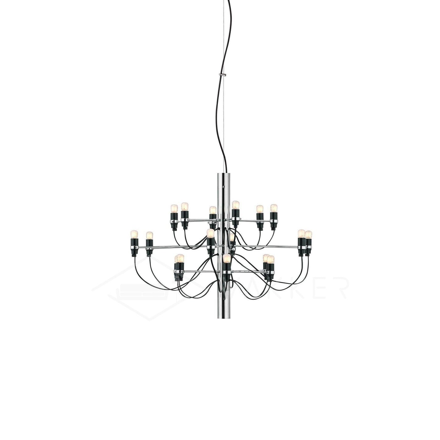 Matte Black Metal Chandelier — Modern Sculptural Statement