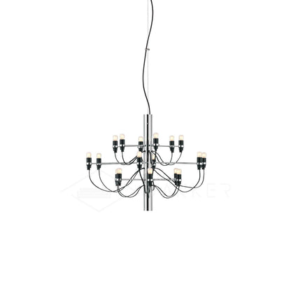 Matte Black Metal Chandelier — Modern Sculptural Statement