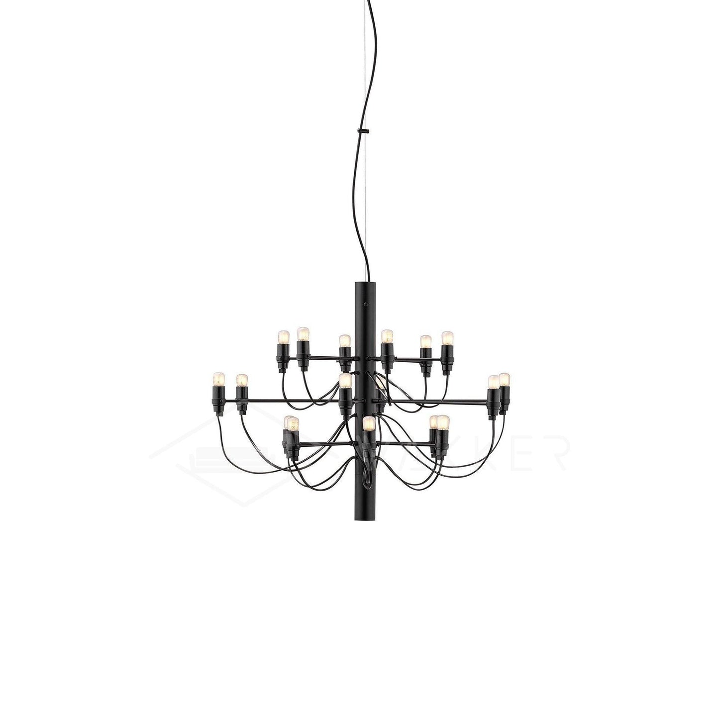 Matte Black Metal Chandelier — Modern Sculptural Statement