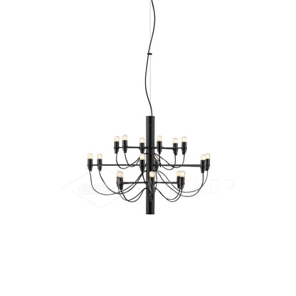 Matte Black Metal Chandelier — Modern Sculptural Statement
