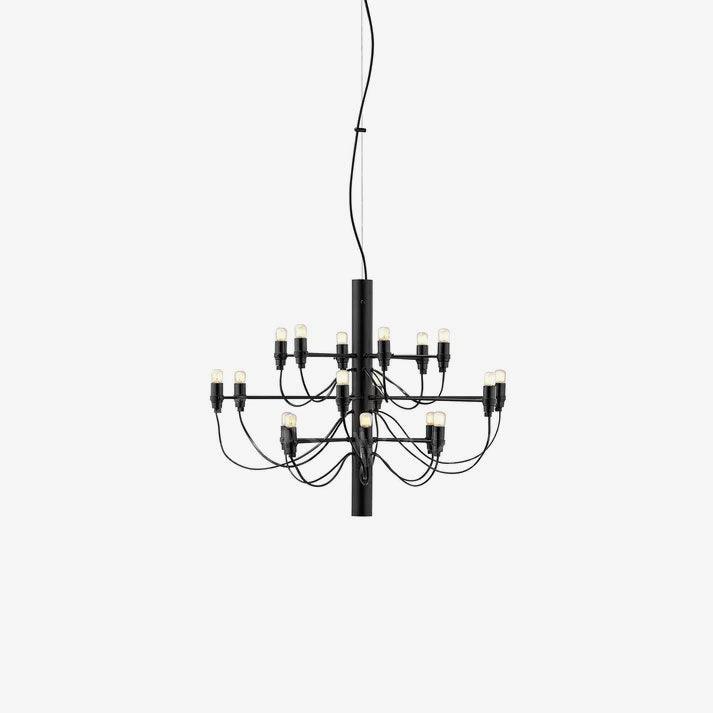 Matte Black Metal Chandelier — Modern Sculptural Statement
