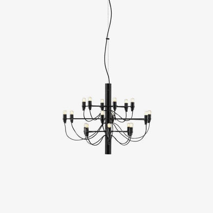 Matte Black Metal Chandelier — Modern Sculptural Statement