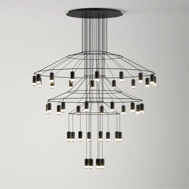 Geometric Wire Frame Chandelier — Modern Statement