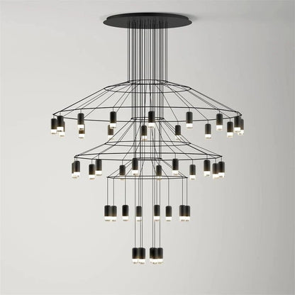 Geometric Wire Frame Chandelier — Modern Statement