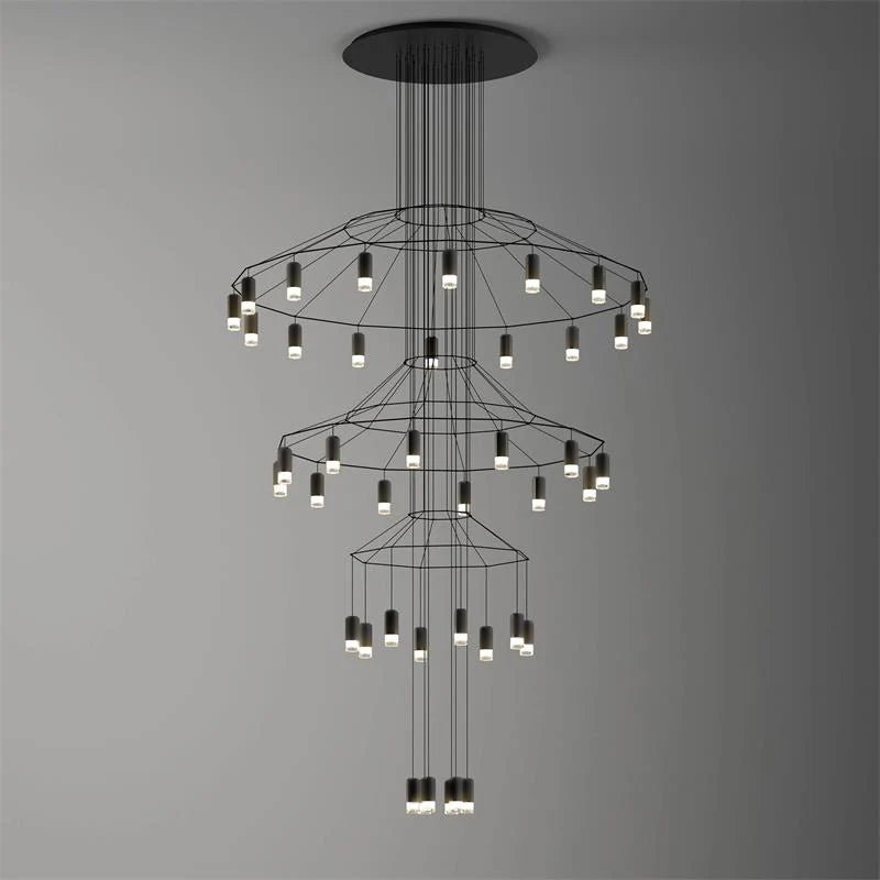 Geometric Wire Frame Chandelier — Modern Statement
