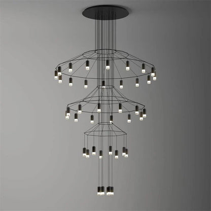Geometric Wire Frame Chandelier — Modern Statement