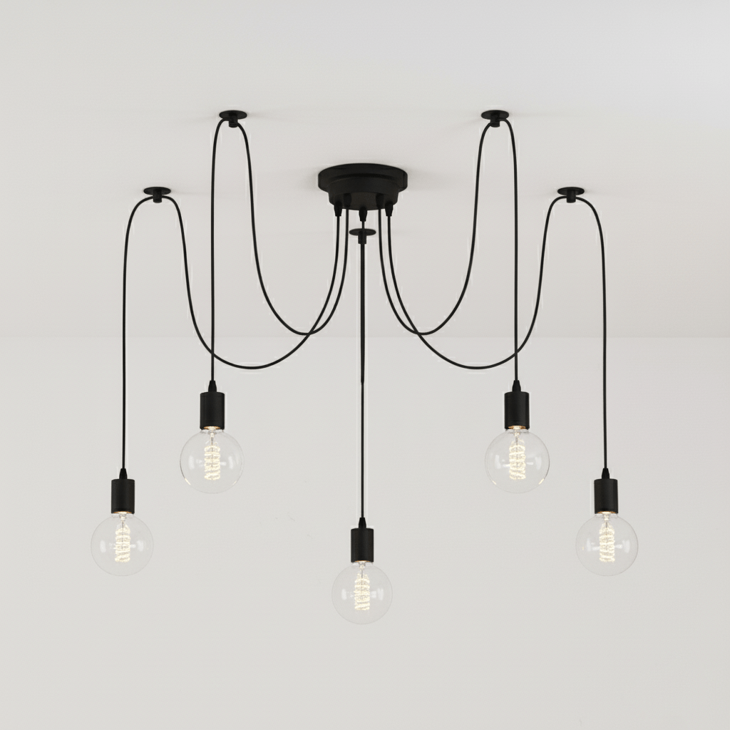 Matte Black Pendant Light — Industrial Statement