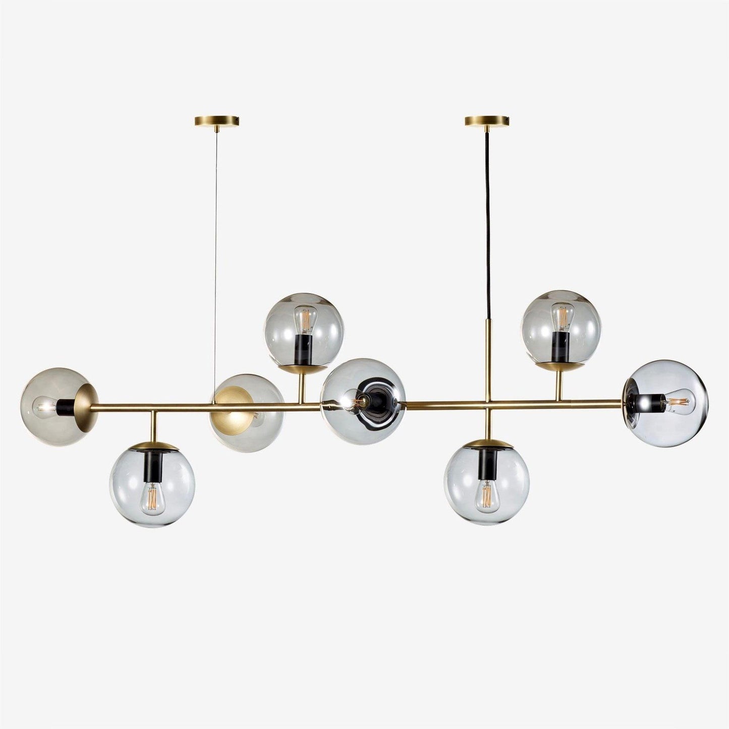 Brass Glass Orb Chandelier — Modern Statement Glow
