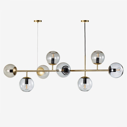 Brass Glass Orb Chandelier — Modern Statement Glow