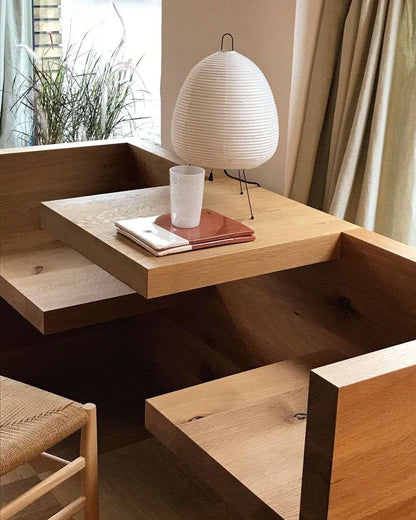 Washi Paper Table Lamp — Soft Japandi Glow - LumoTrot