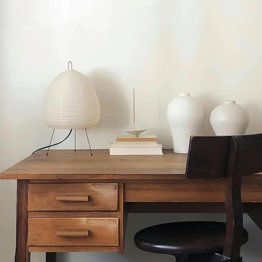Washi Paper Table Lamp — Soft Japandi Glow - LumoTrot
