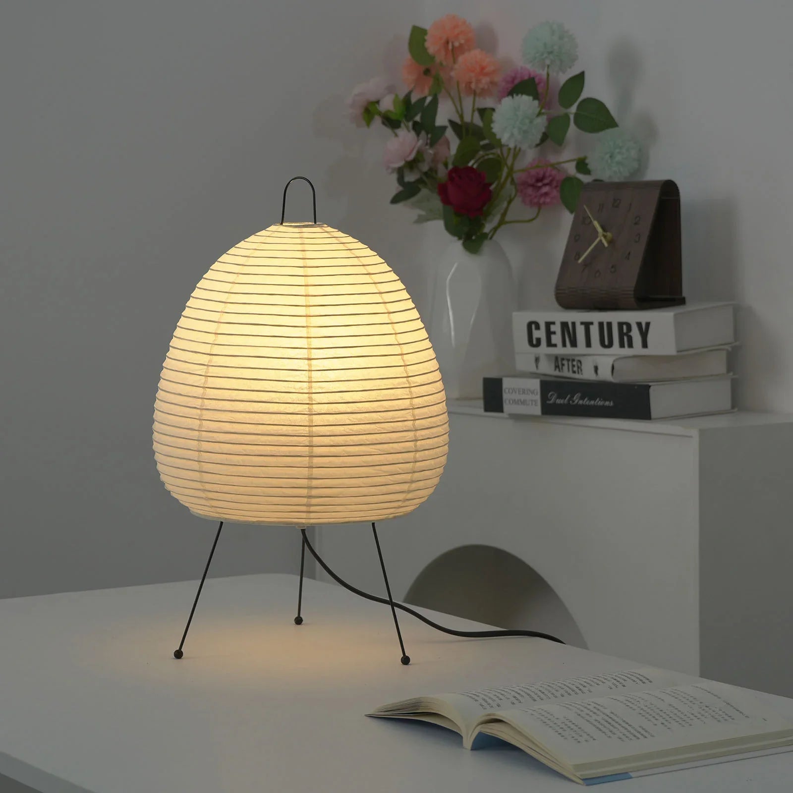 Washi Paper Table Lamp — Soft Ambient Light