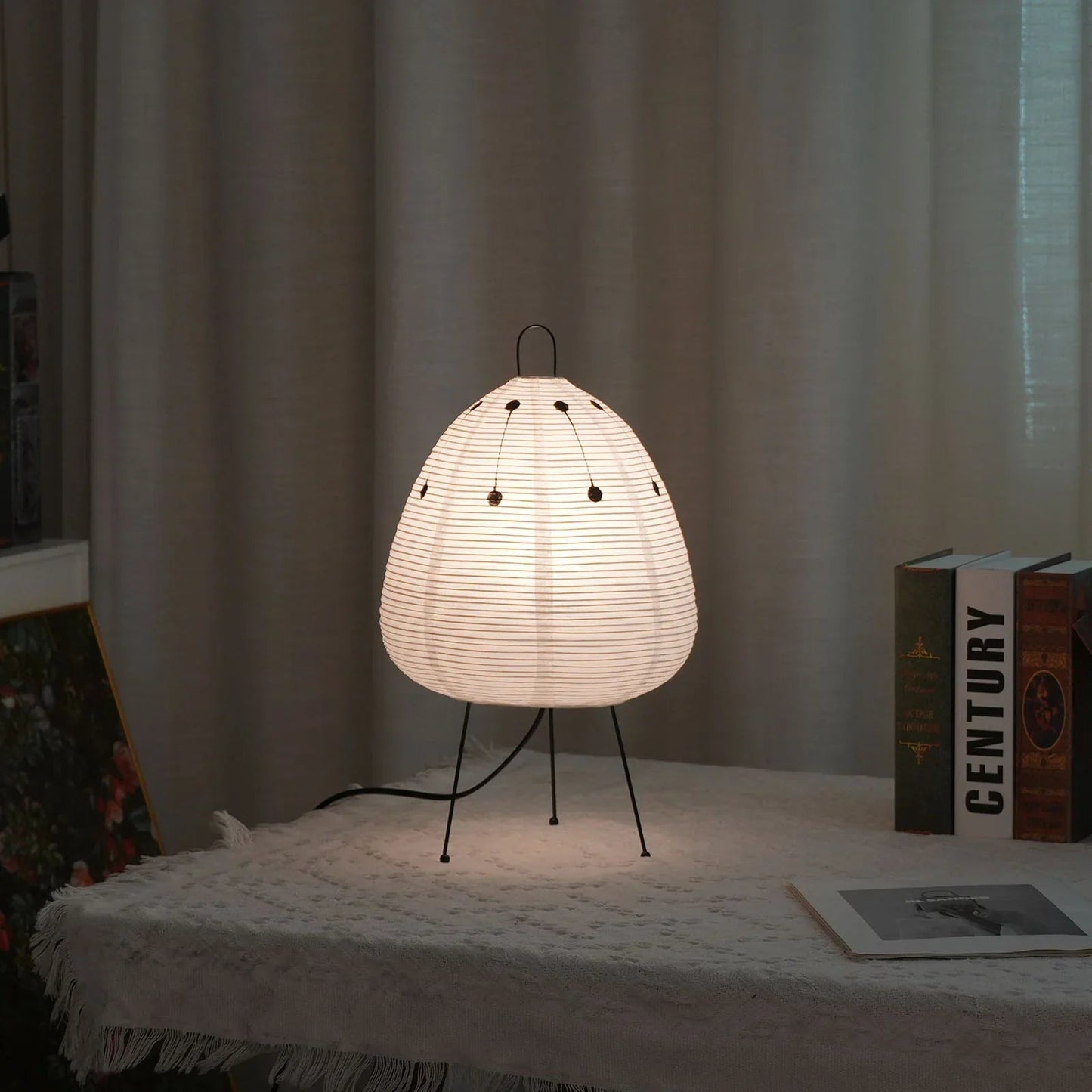 Washi Paper Table Lamp — Soft Ambient Light