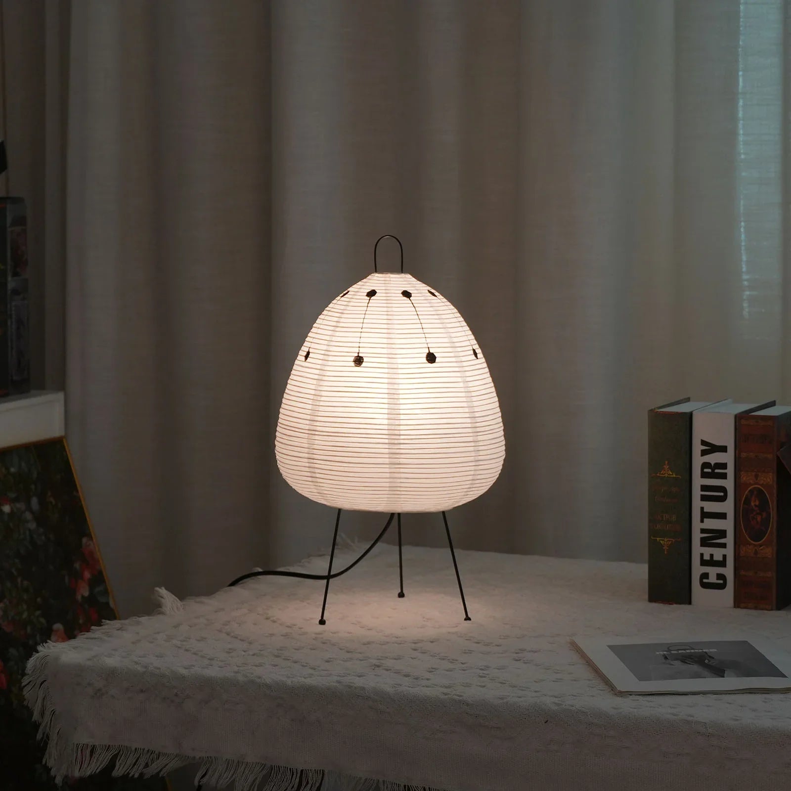Washi Paper Table Lamp — Soft Ambient Light
