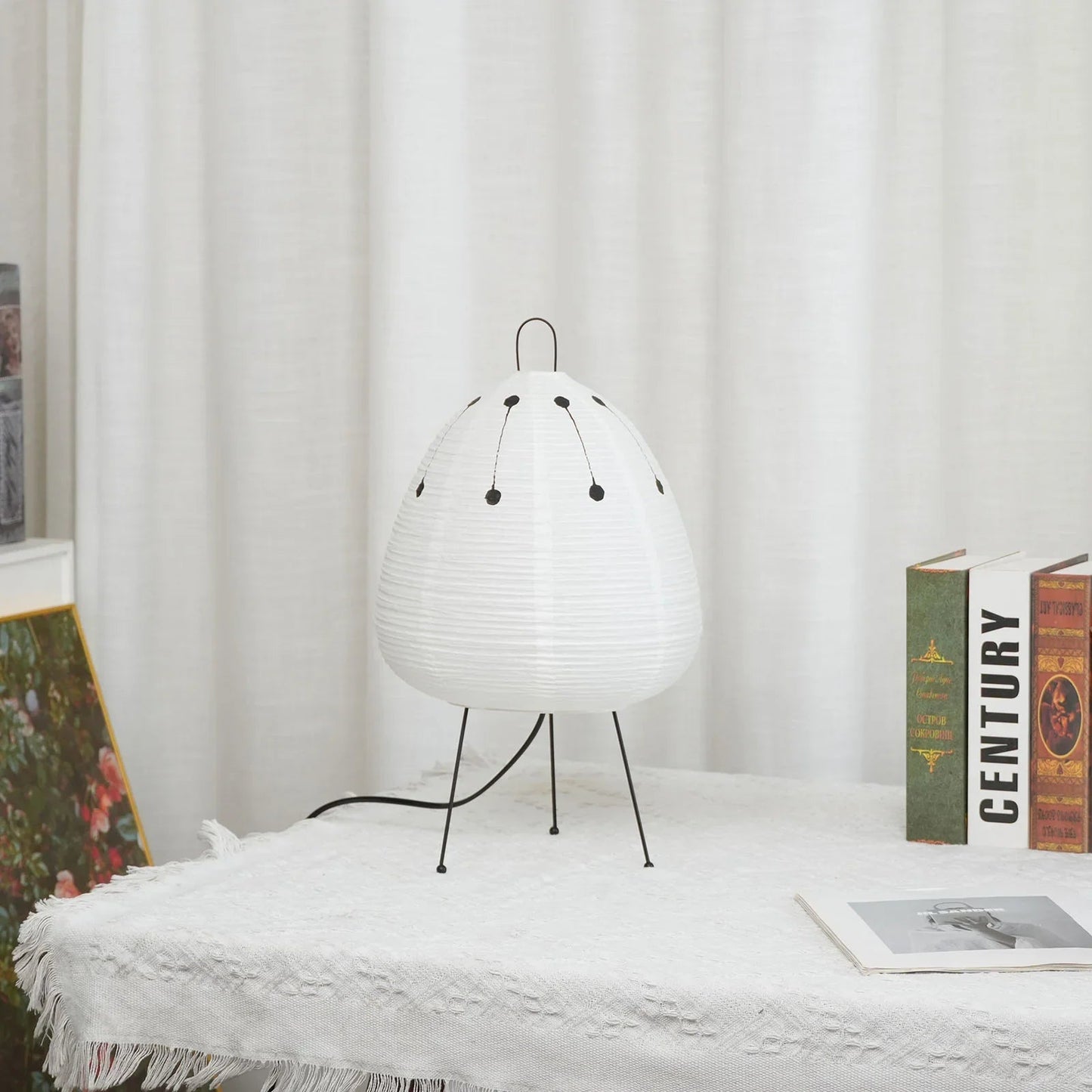 Washi Paper Table Lamp — Soft Ambient Light