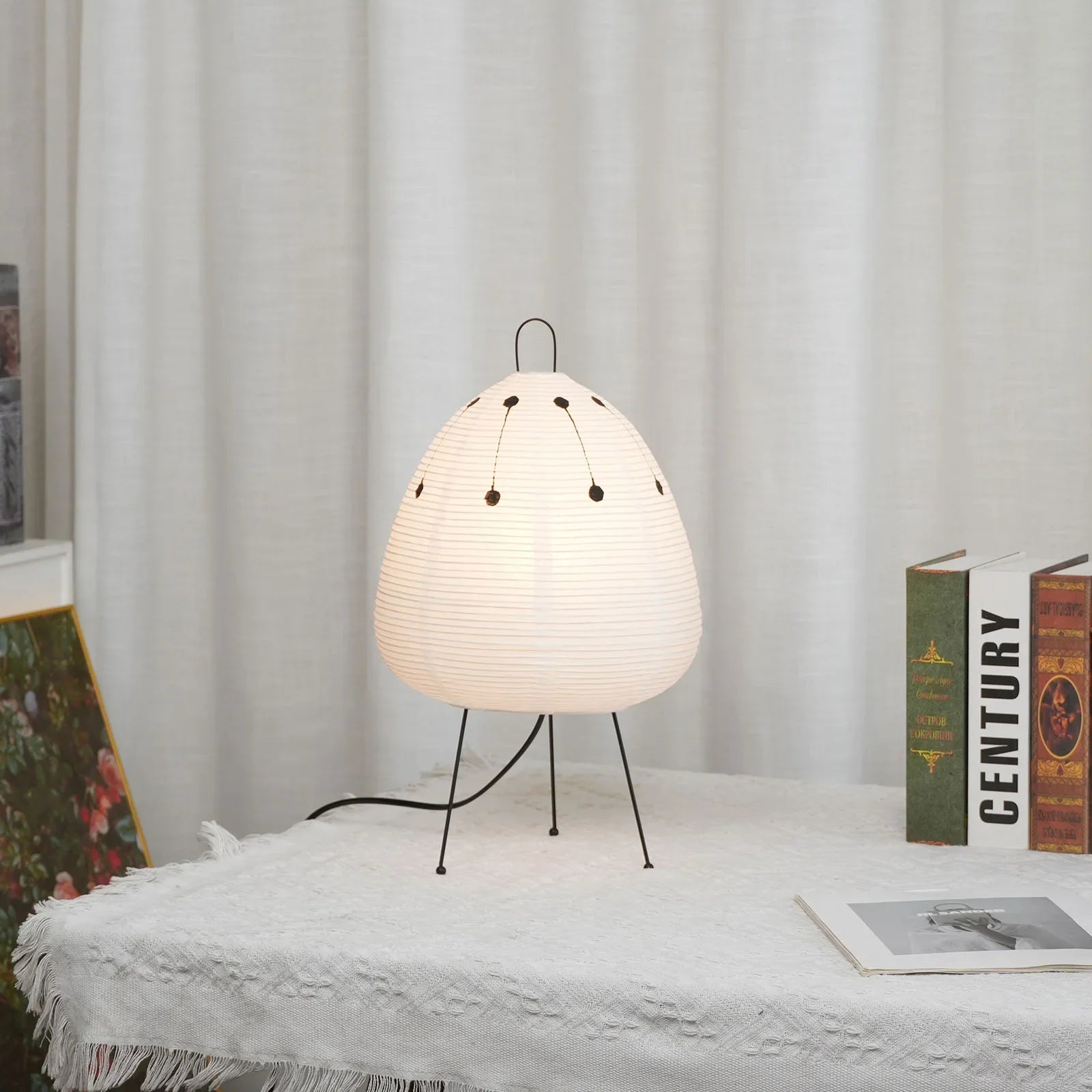 Washi Paper Table Lamp — Soft Ambient Light