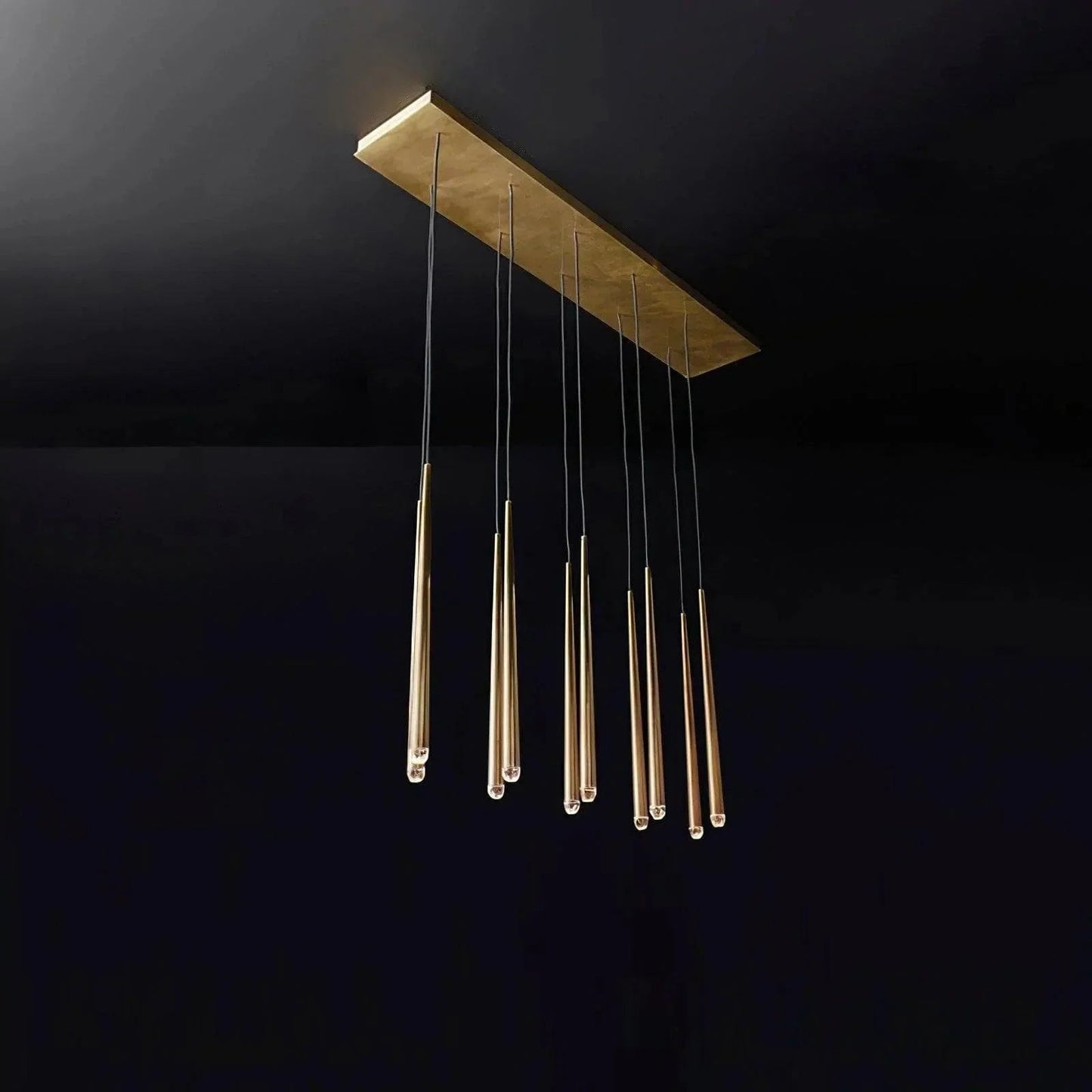 Brass Pendant Light — Modern Linear Glow