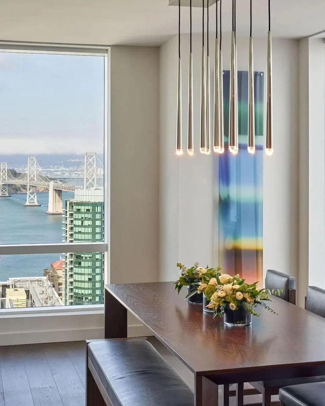 Brass Pendant Light — Modern Linear Glow - LumoTrot