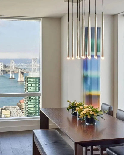 Brass Pendant Light — Modern Linear Glow - LumoTrot