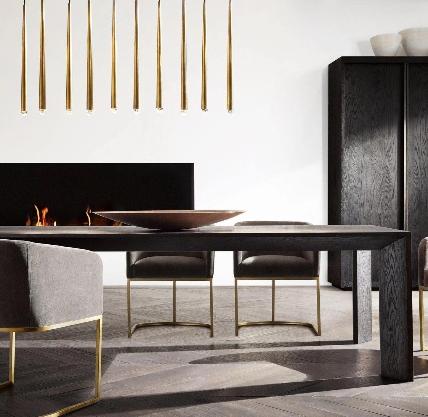 Brass Pendant Light — Modern Linear Glow - LumoTrot