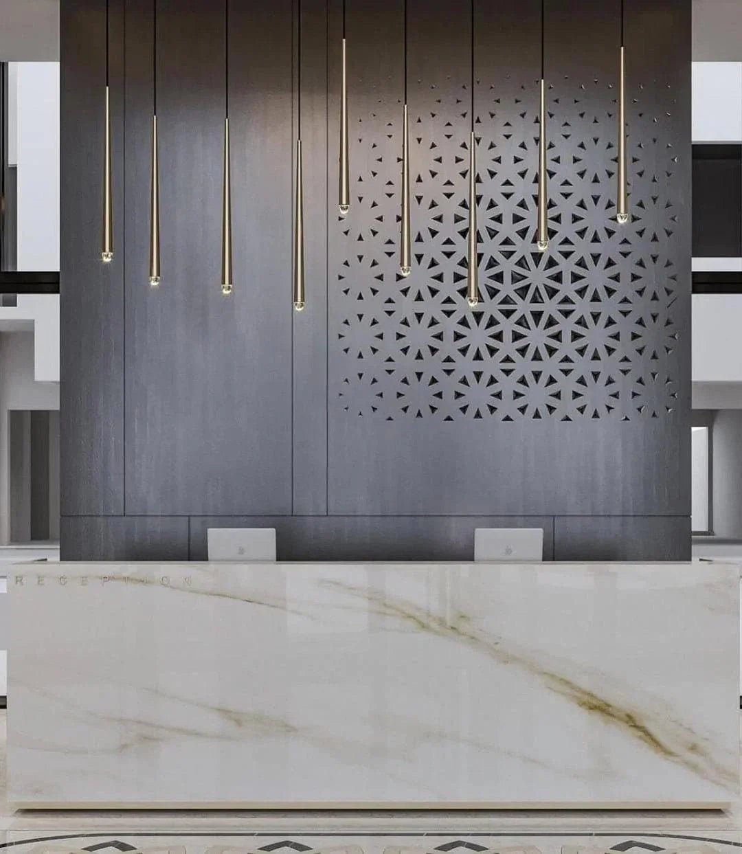 Brass Pendant Light — Modern Linear Glow - LumoTrot