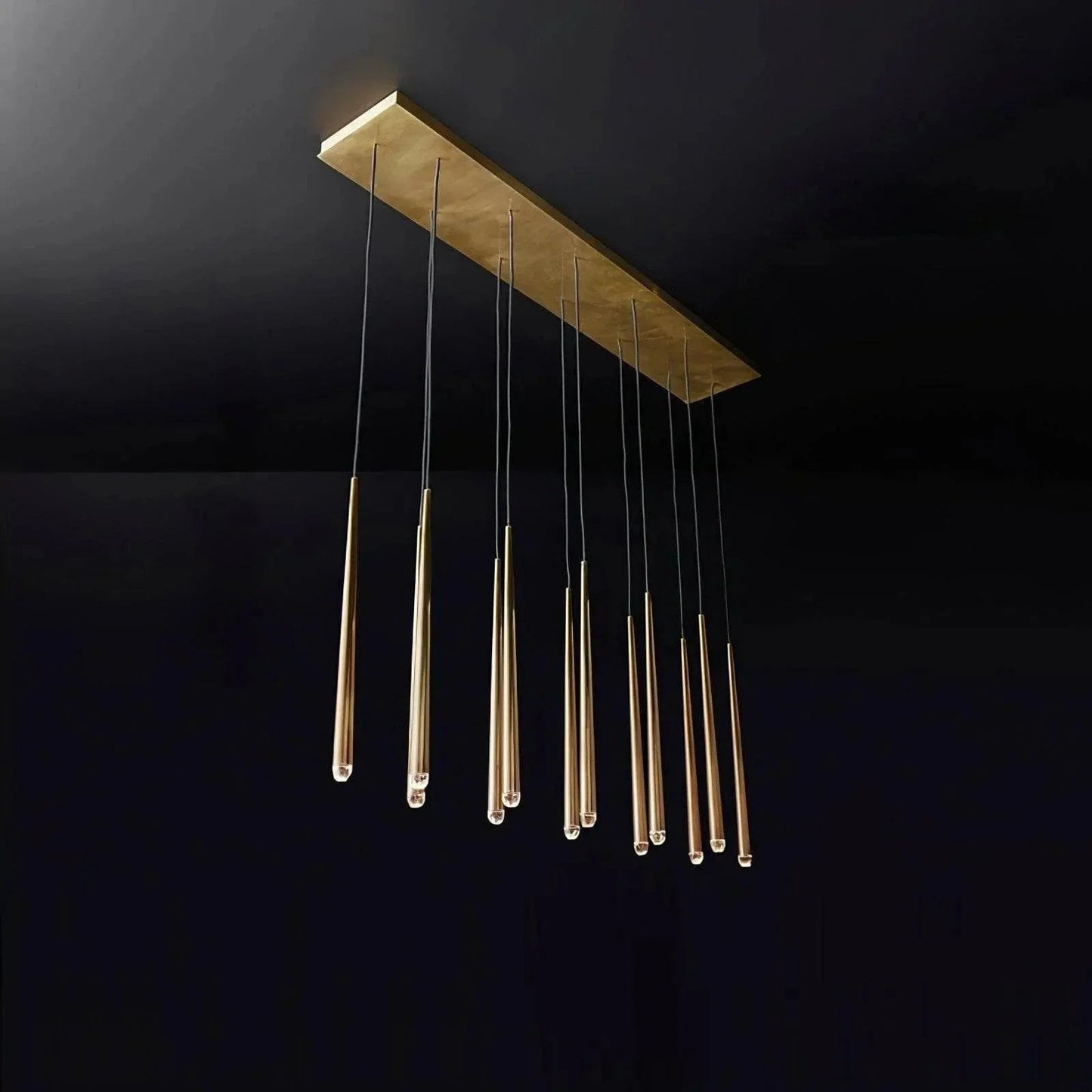 Brass Pendant Light — Modern Linear Glow