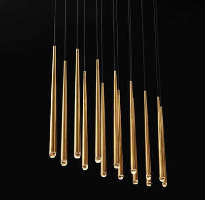 Brass Pendant Light — Modern Linear Glow