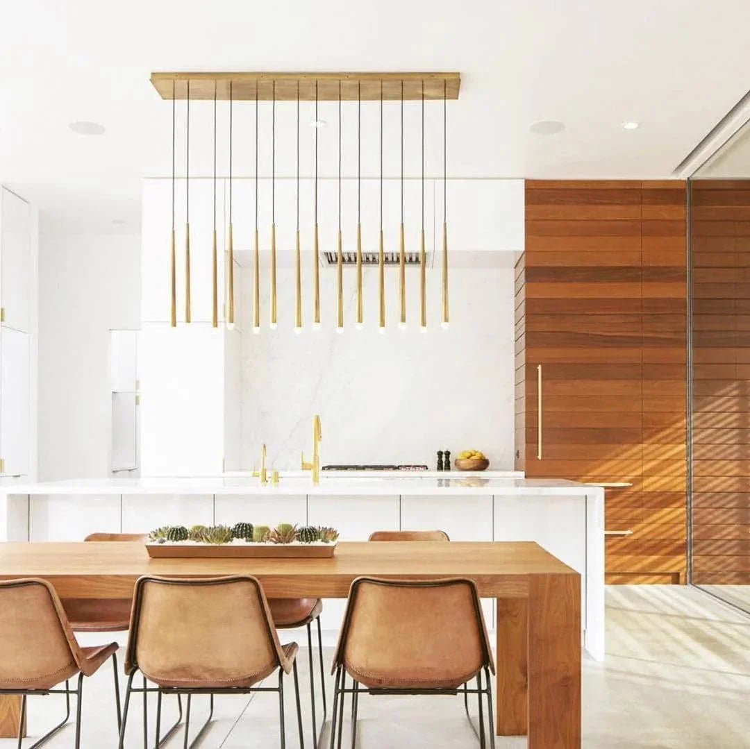 Brass Pendant Light — Modern Linear Glow - LumoTrot