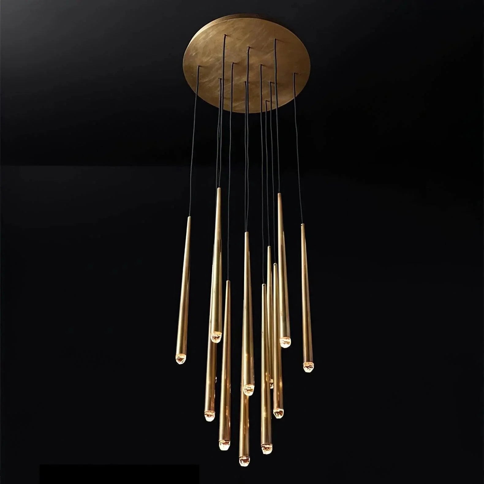 Brass Tube Chandelier — Modern Statement Piece