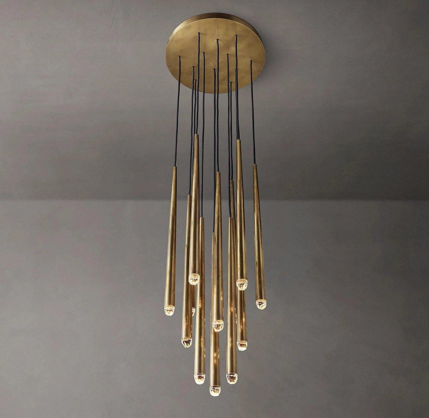 Brass Tube Chandelier — Modern Statement Piece